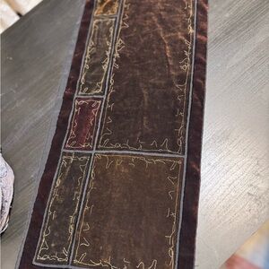 Velvet Patchwork scarf in Brown and Burgundy feels amazing might be silk oneside